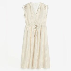 Striped Drawstring Cotton Dress